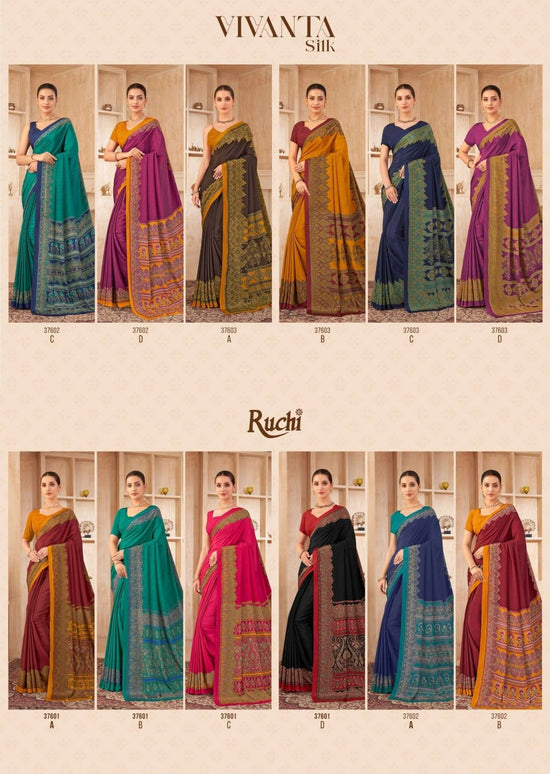Ruchi Saree Vedanta Silk Vol 38 Crape Printed Saree - Amrah Wholesale