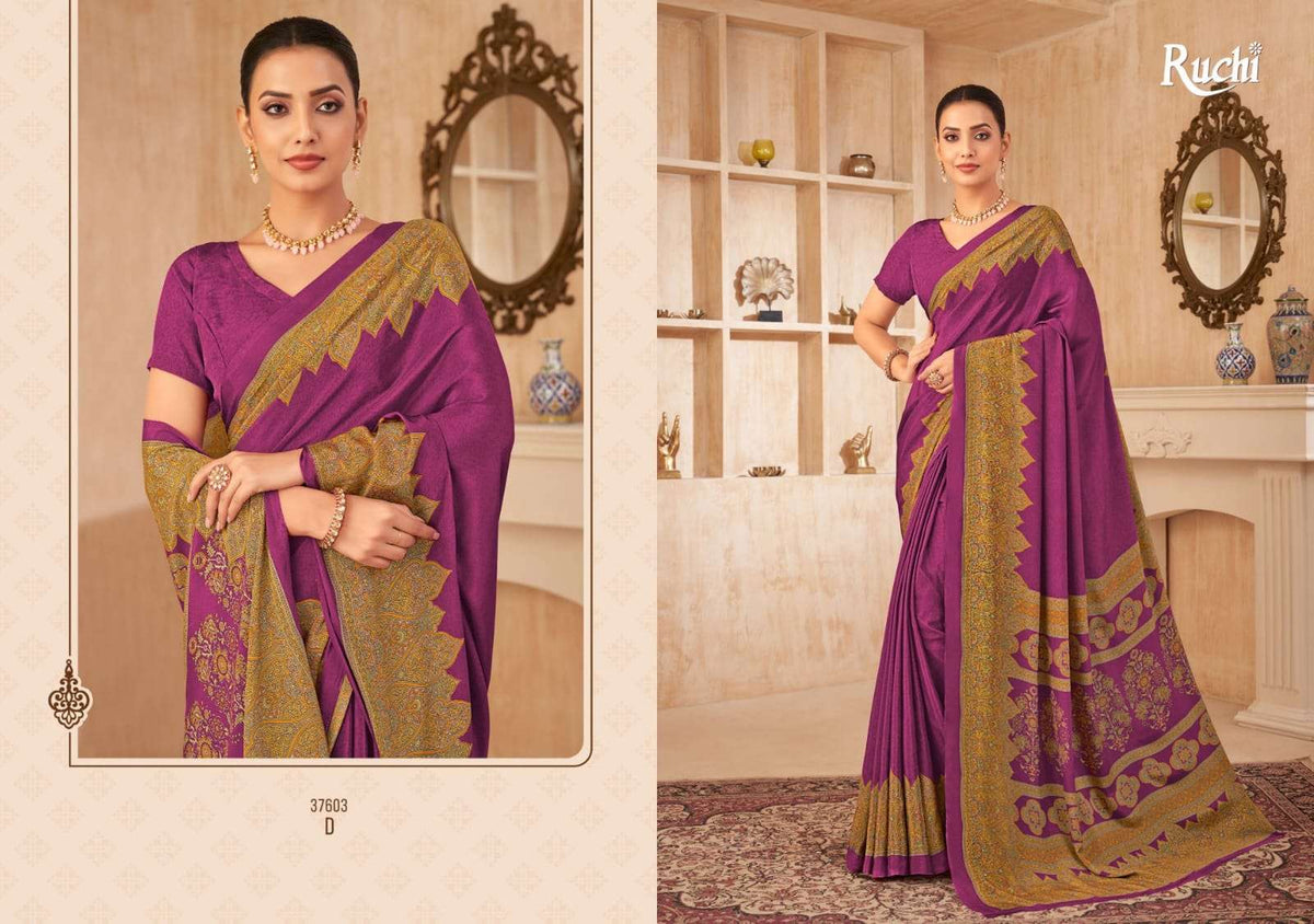 Ruchi Saree Vedanta Silk Vol 38 Crape Printed Saree
