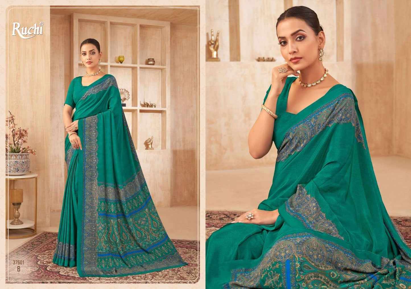 Ruchi Saree Vedanta Silk Vol 38 Crape Printed Saree
