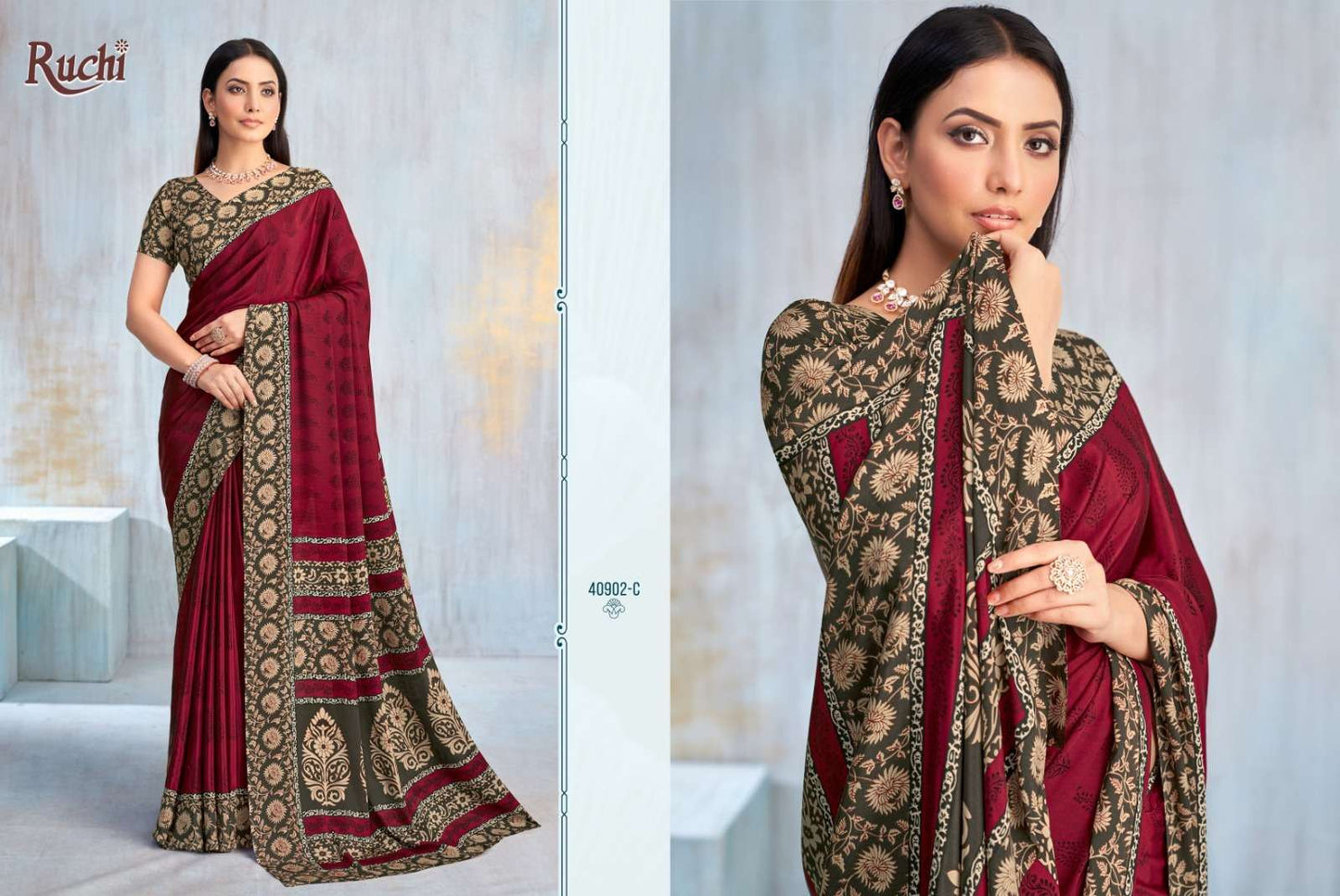 Ruchi Saree Vedanta Silk Vol 42 Crape Saree - Amrah Wholesale
