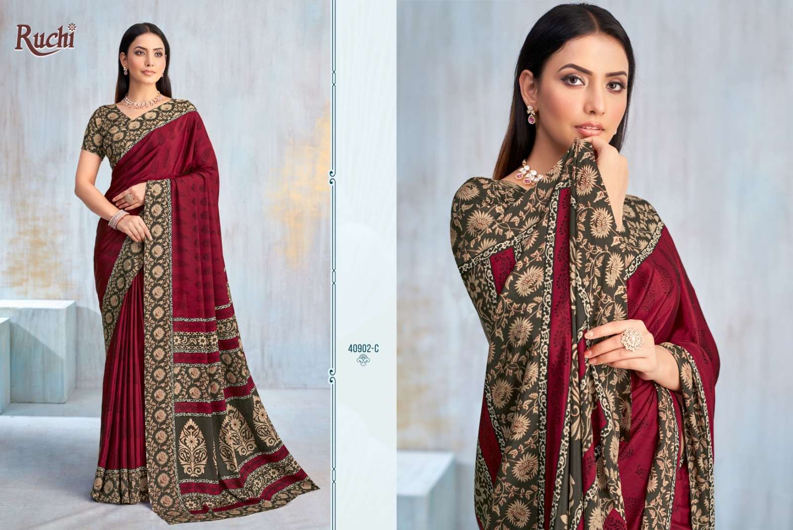Ruchi Saree Vedanta Silk Vol 42 Crape Saree - Amrah Wholesale