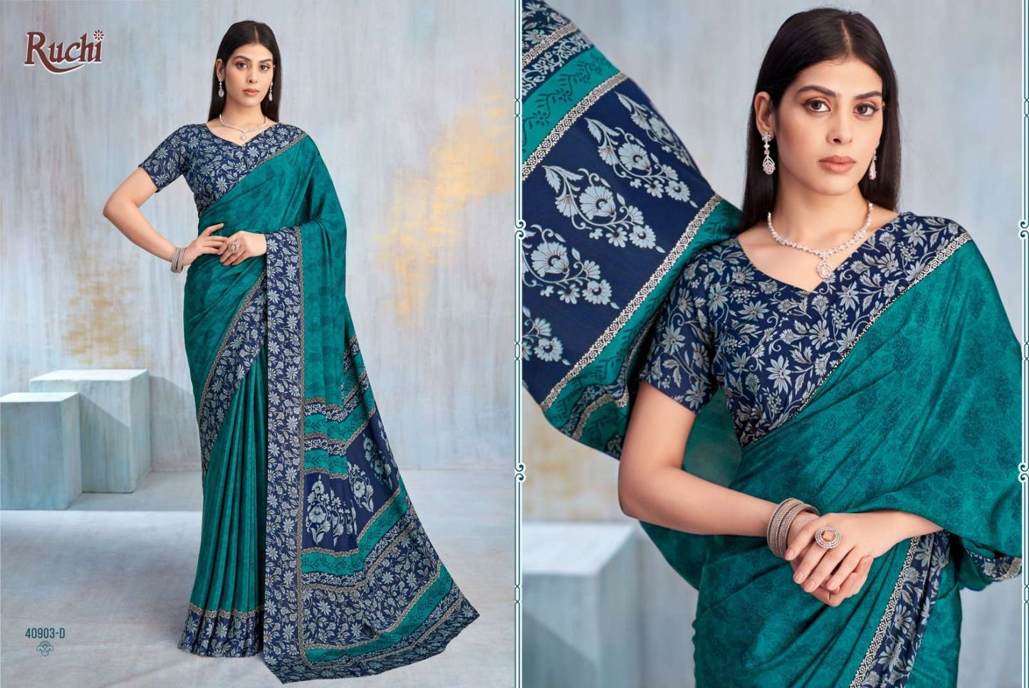 Ruchi Saree Vedanta Silk Vol 42 Crape Saree - Amrah Wholesale