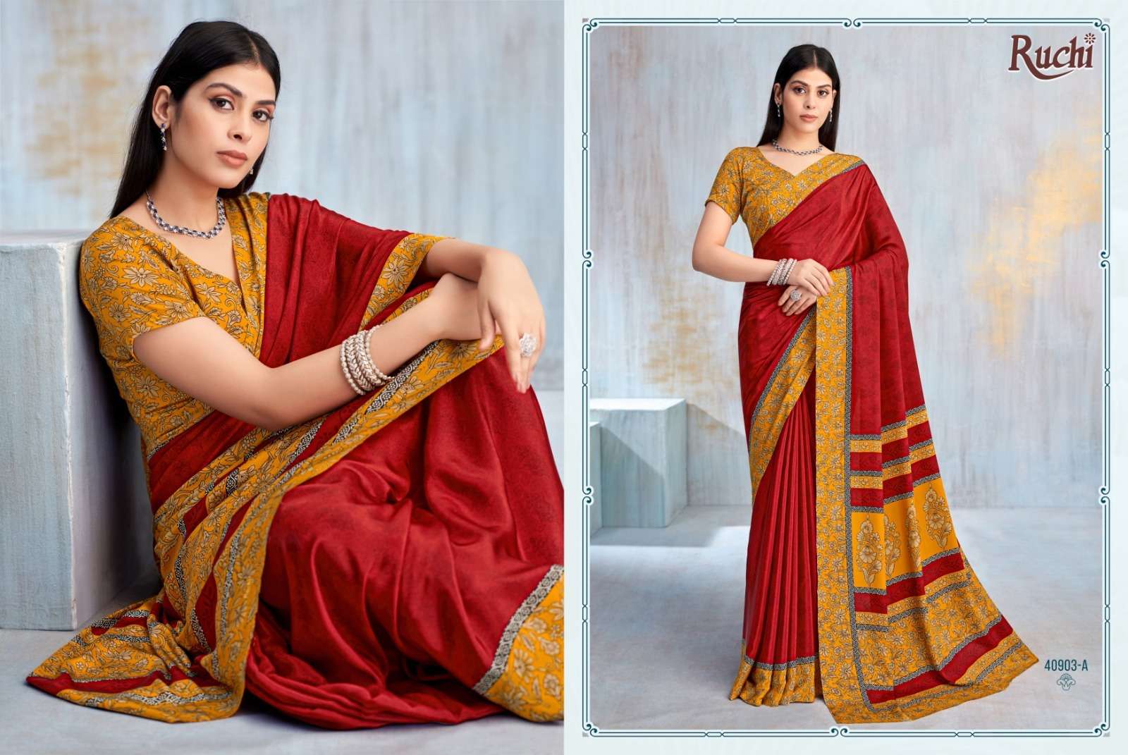 Ruchi Saree Vedanta Silk Vol 42 Crape Saree - Amrah Wholesale
