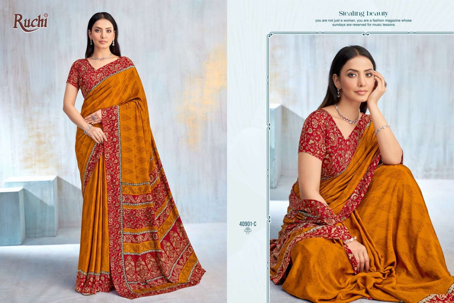 Ruchi Saree Vedanta Silk Vol 42 Crape Saree - Amrah Wholesale