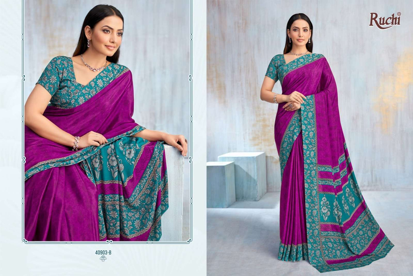 Ruchi Saree Vedanta Silk Vol 42 Crape Saree - Amrah Wholesale