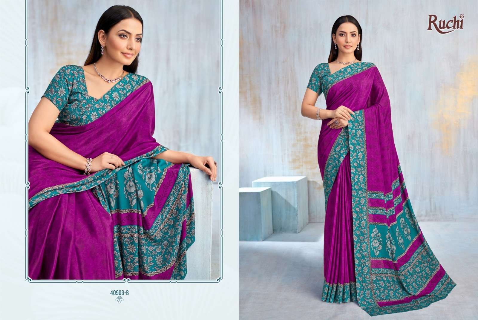 Ruchi Saree Vedanta Silk Vol 42 Crape Saree - Amrah Wholesale