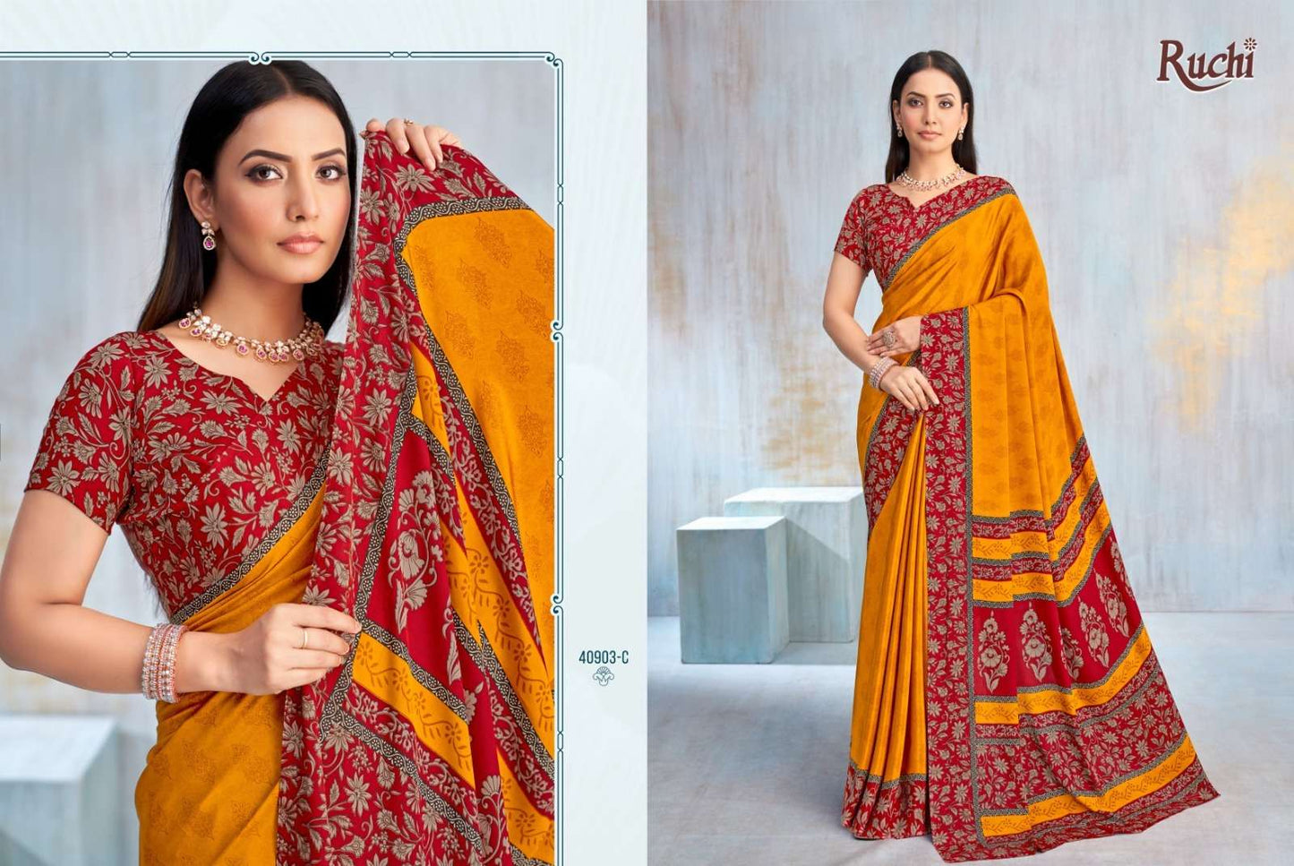 Ruchi Saree Vedanta Silk Vol 42 Crape Saree - Amrah Wholesale
