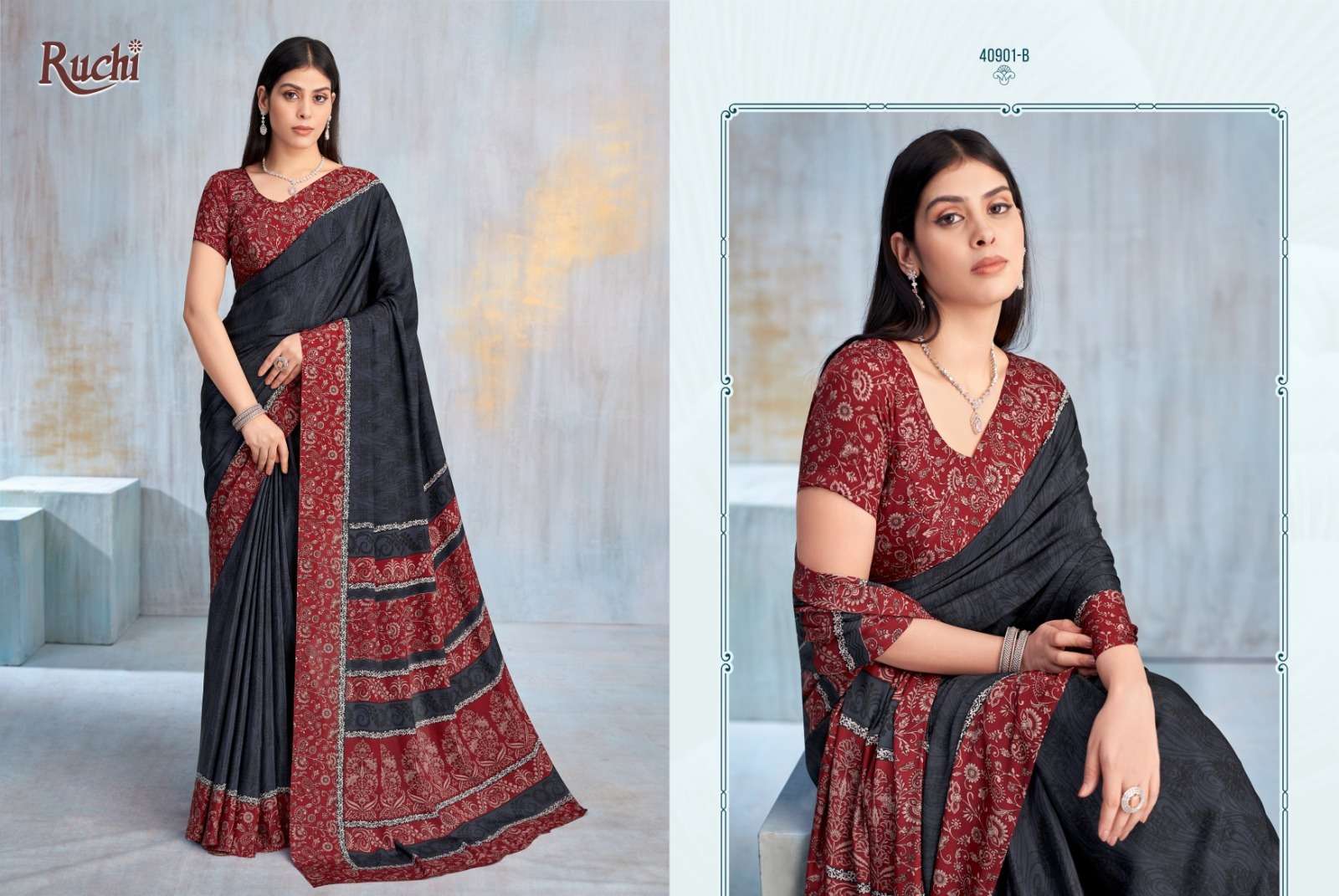 Ruchi Saree Vedanta Silk Vol 42 Crape Saree - Amrah Wholesale