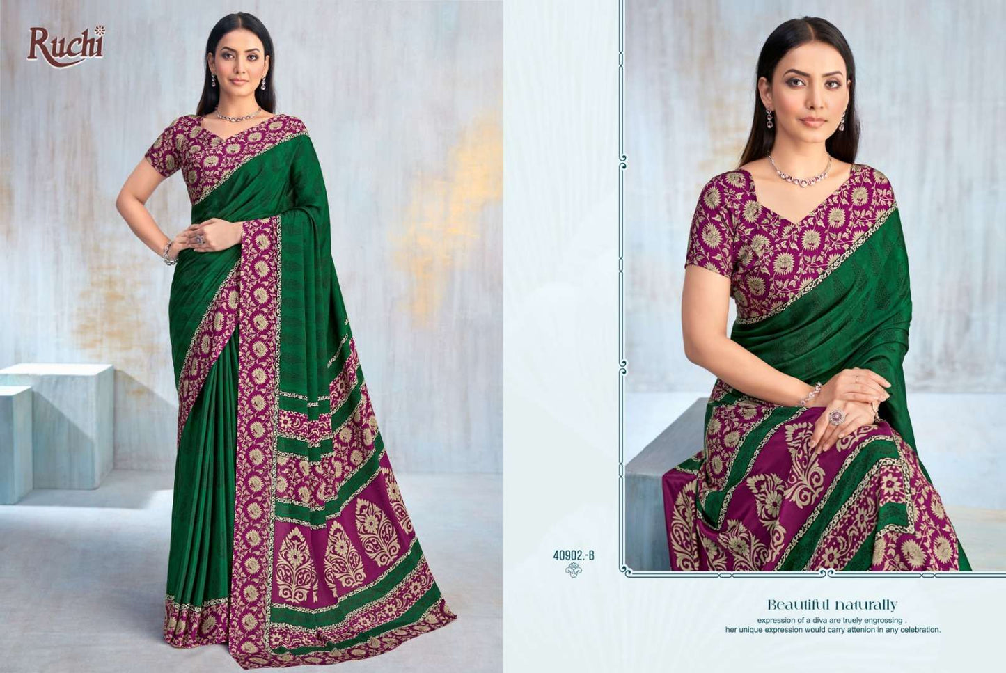 Ruchi Saree Vedanta Silk Vol 42 Crape Saree - Amrah Wholesale