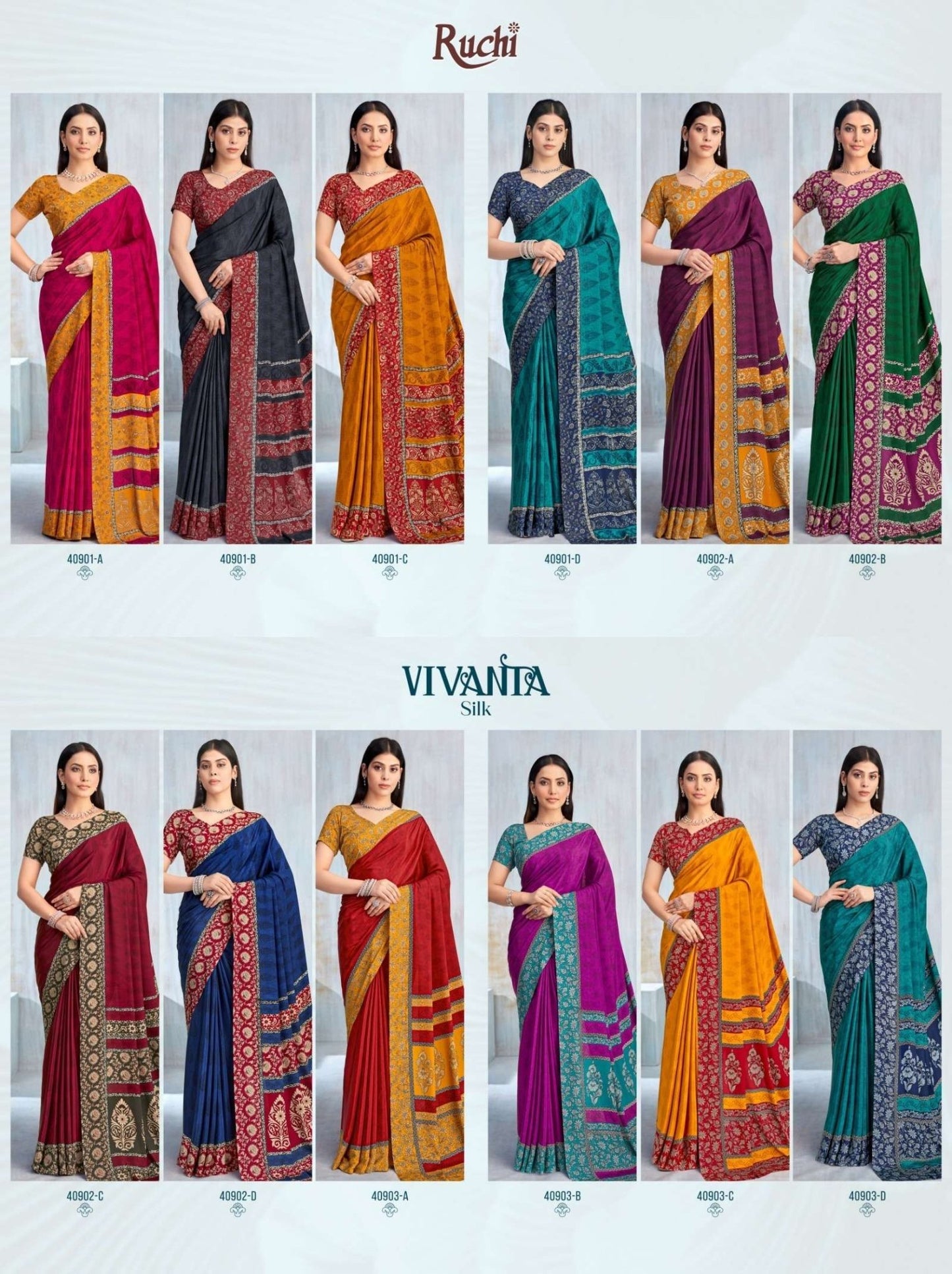 Ruchi Saree Vedanta Silk Vol 42 Crape Saree - Amrah Wholesale