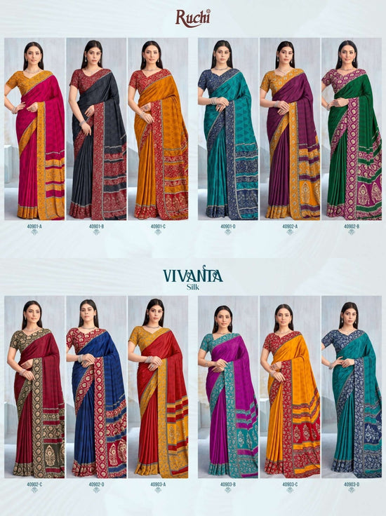 Ruchi Saree Vedanta Silk Vol 42 Crape Saree - Amrah Wholesale