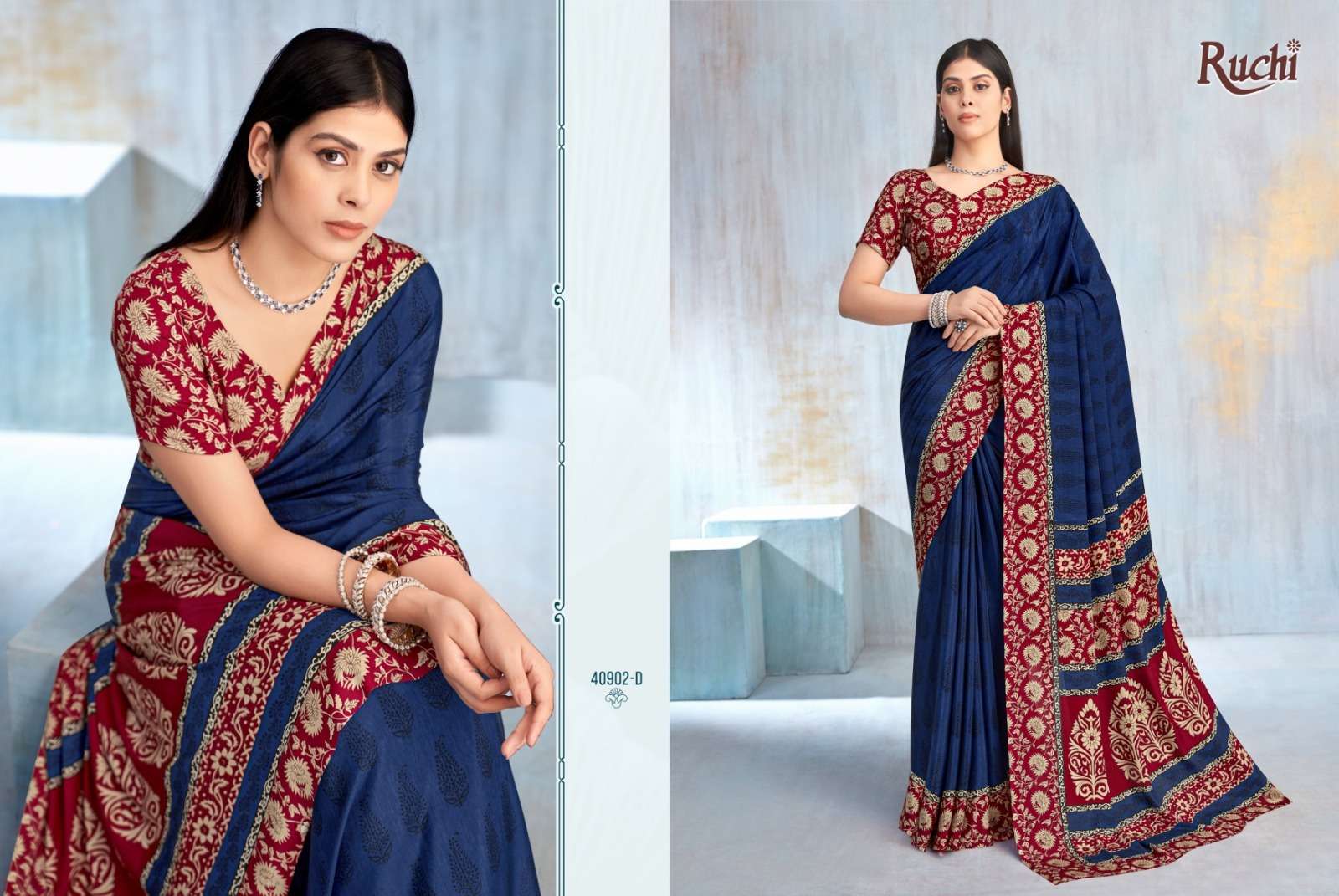 Ruchi Saree Vedanta Silk Vol 42 Crape Saree - Amrah Wholesale