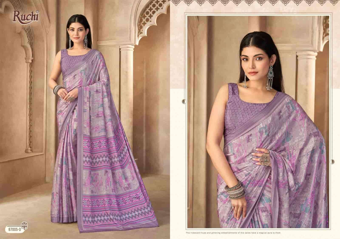 Ruchi Saree Vedanta Silk Vol 55 Premium Silk Crape Saree