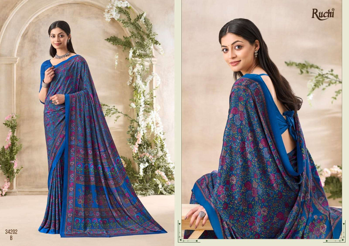 Ruchi Saree Vivanta Silk Vol 35 Premium Silk Crepe Saree Collection - Amrah Wholesale