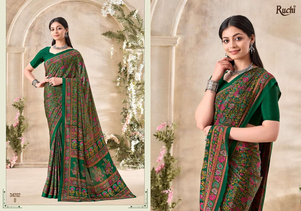 Ruchi Saree Vivanta Silk Vol 35 Premium Silk Crepe Saree Collection - Amrah Wholesale