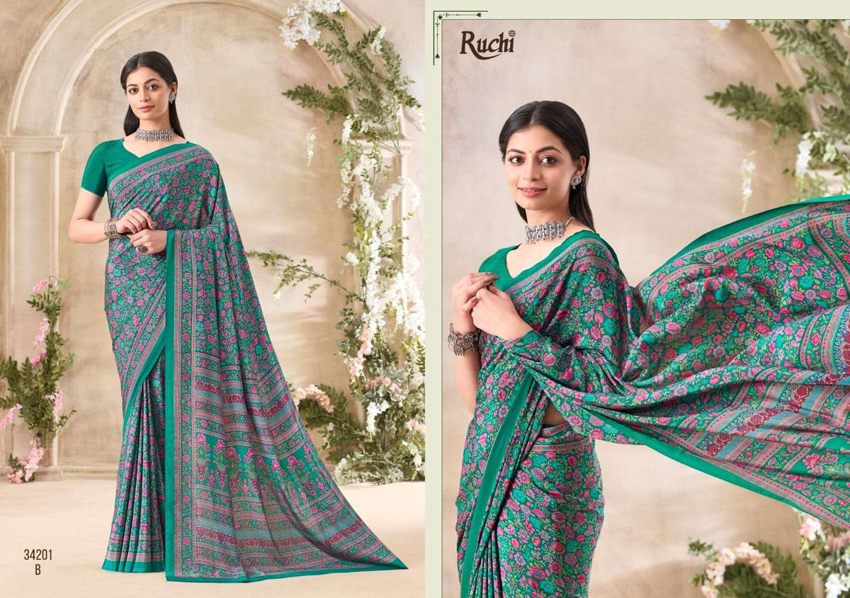 Ruchi Saree Vivanta Silk Vol 35 Premium Silk Crepe Saree Collection - Amrah Wholesale