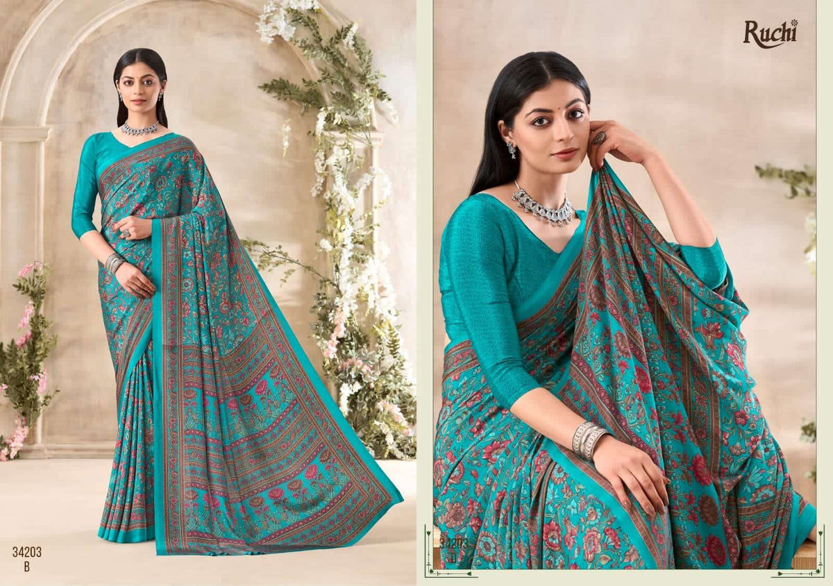 Ruchi Saree Vivanta Silk Vol 35 Premium Silk Crepe Saree Collection - Amrah Wholesale