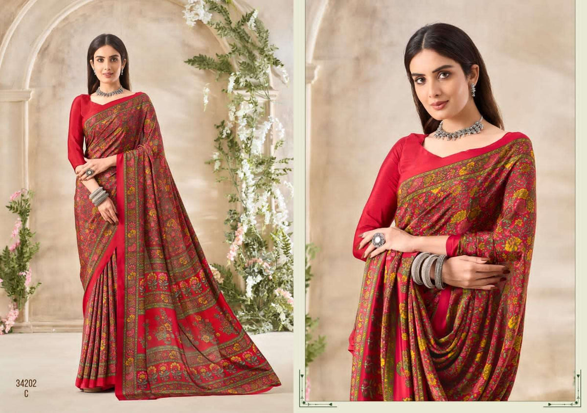 Ruchi Saree Vivanta Silk Vol 35 Premium Silk Crepe Saree Collection - Amrah Wholesale