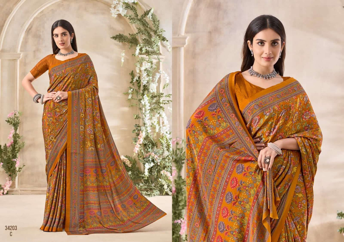 Ruchi Saree Vivanta Silk Vol 35 Premium Silk Crepe Saree Collection - Amrah Wholesale