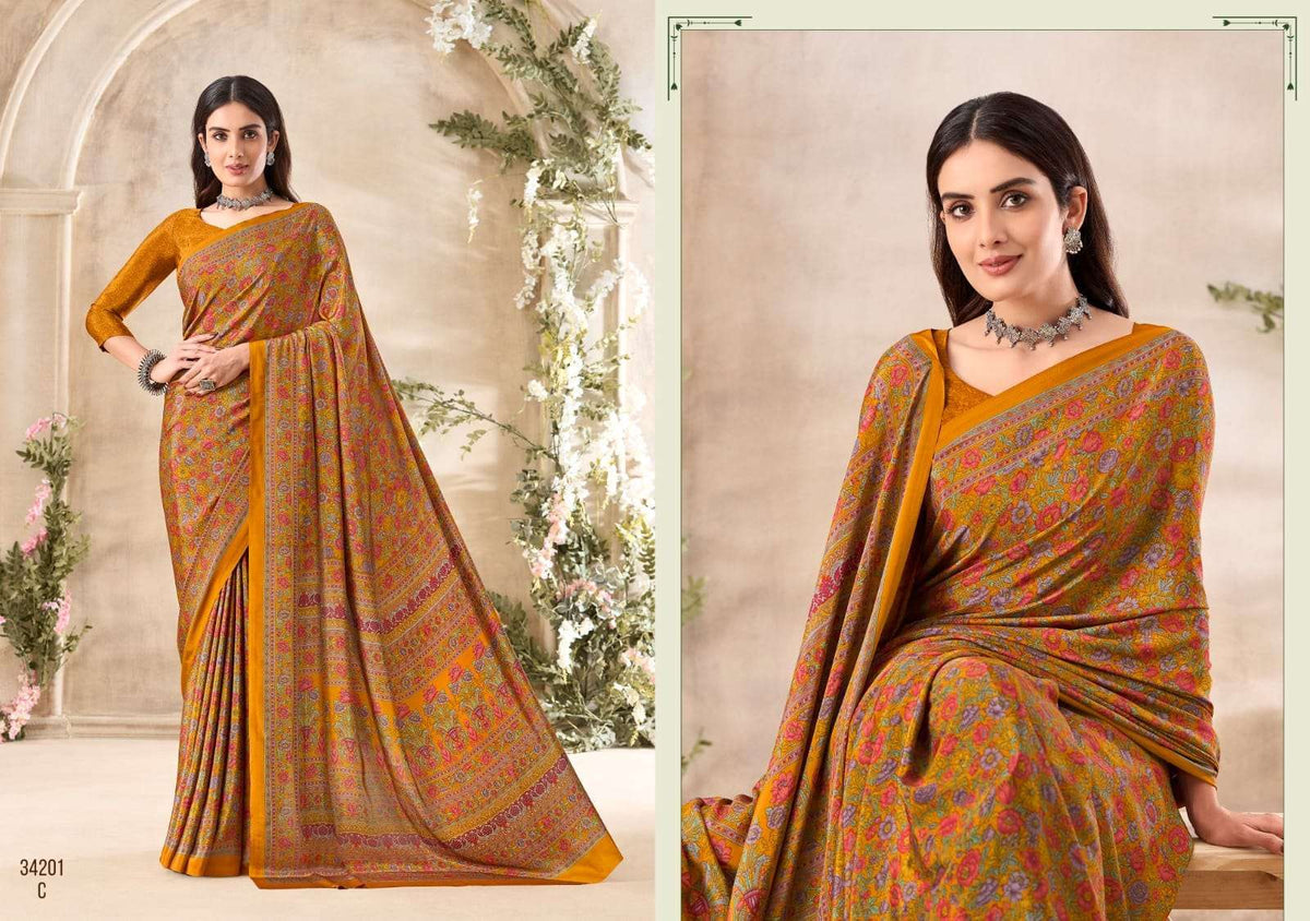 Ruchi Saree Vivanta Silk Vol 35 Premium Silk Crepe Saree Collection - Amrah Wholesale