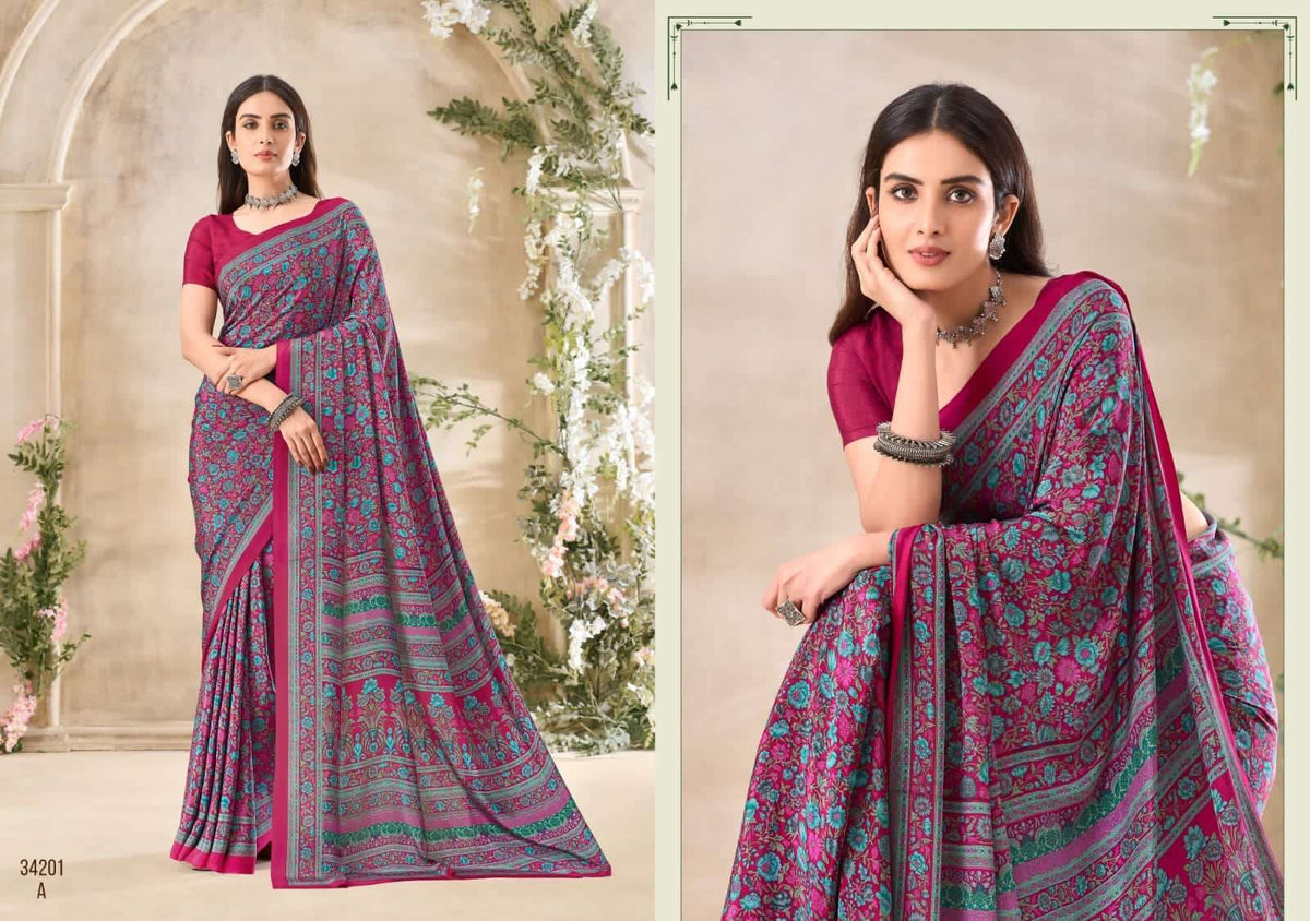 Ruchi Saree Vivanta Silk Vol 35 Premium Silk Crepe Saree Collection - Amrah Wholesale
