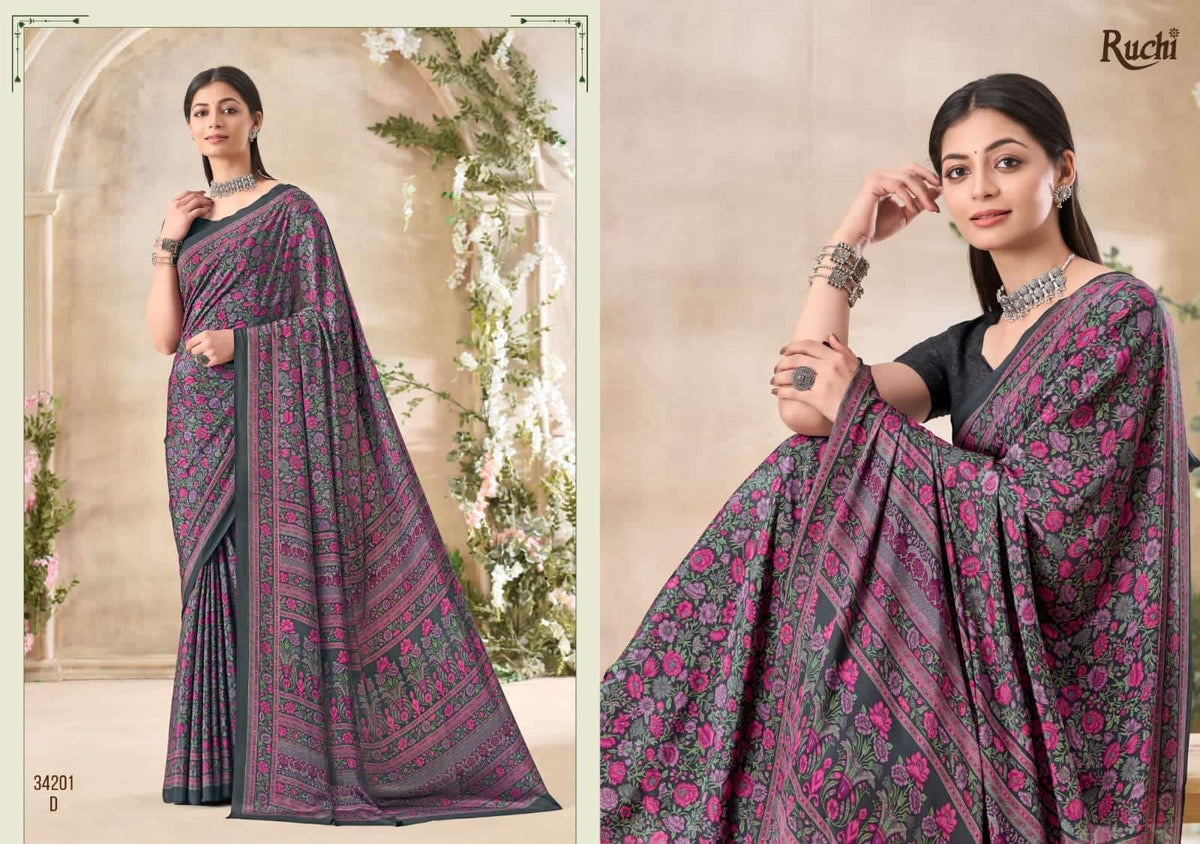 Ruchi Saree Vivanta Silk Vol 35 Premium Silk Crepe Saree Collection - Amrah Wholesale