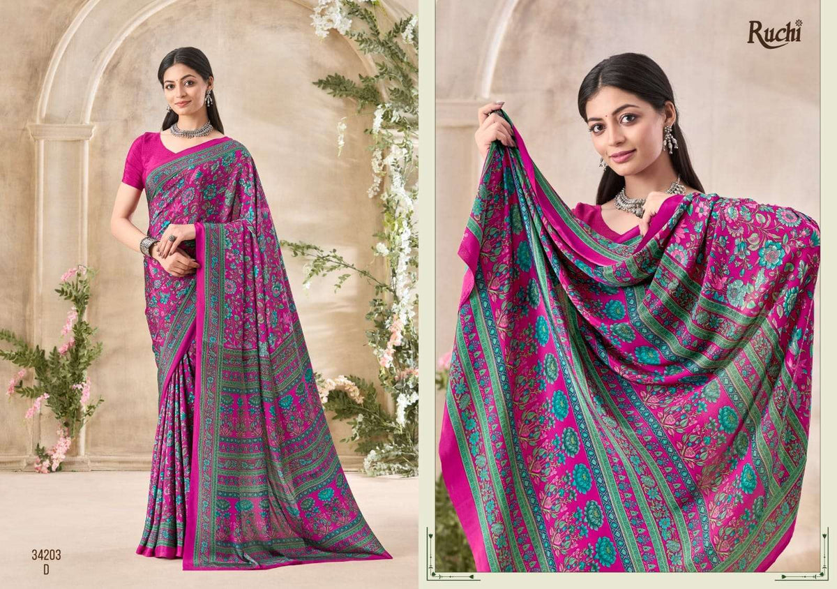 Ruchi Saree Vivanta Silk Vol 35 Premium Silk Crepe Saree Collection - Amrah Wholesale