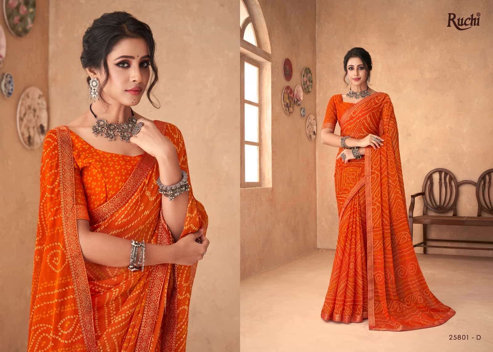 Ruchi Saree Simayaa Vol 18 Chiffon Bandhani Saree