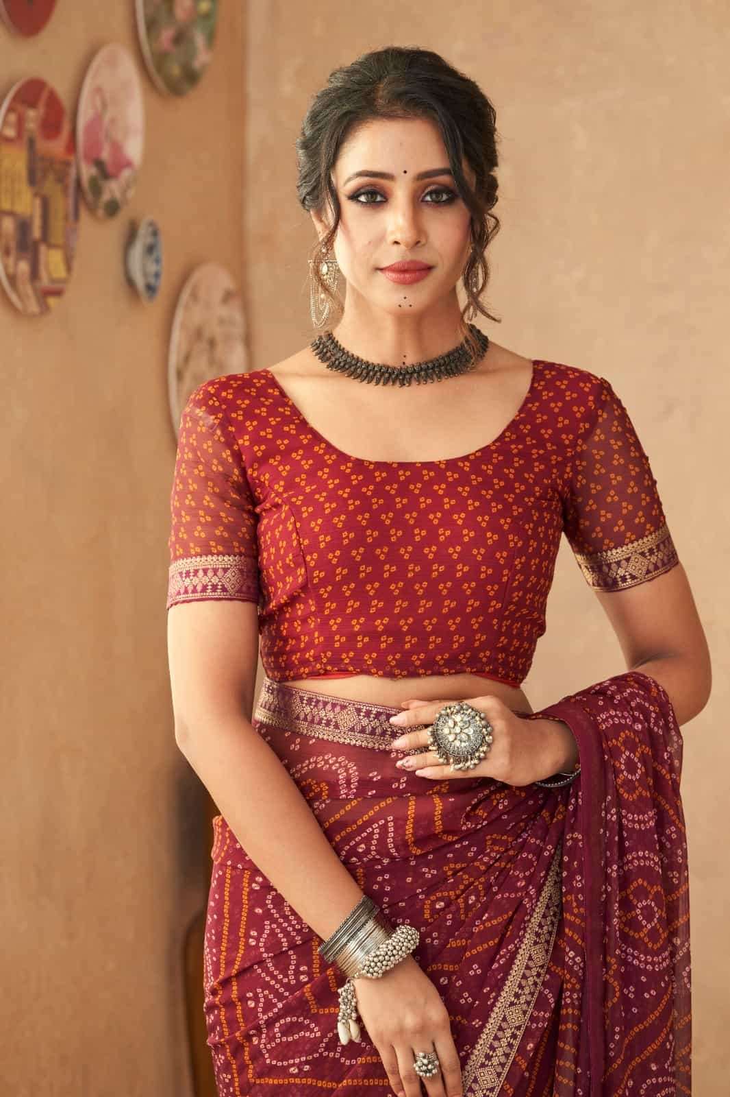 Ruchi Saree Simayaa Vol 18 Chiffon Bandhani Saree