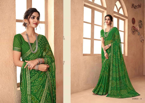 Ruchi Saree Simayaa Vol 18 Chiffon Bandhani Saree