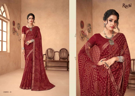 Ruchi Saree Simayaa Vol 18 Chiffon Bandhani Saree