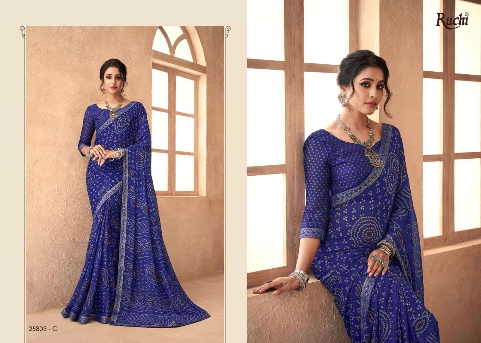 Ruchi Saree Simayaa Vol 18 Chiffon Bandhani Saree