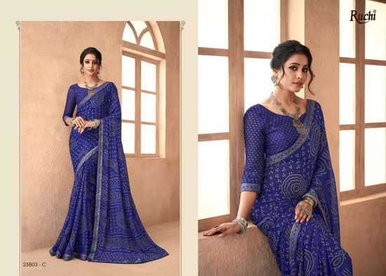 Ruchi Saree Simayaa Vol 18 Chiffon Bandhani Saree