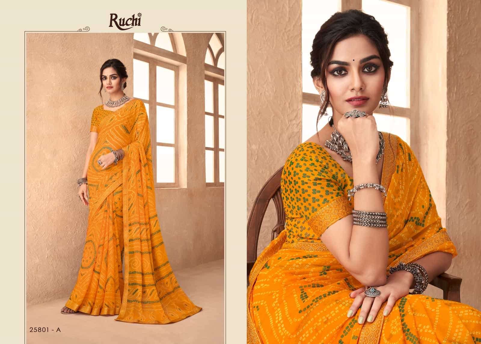 Ruchi Saree Simayaa Vol 18 Chiffon Bandhani Saree
