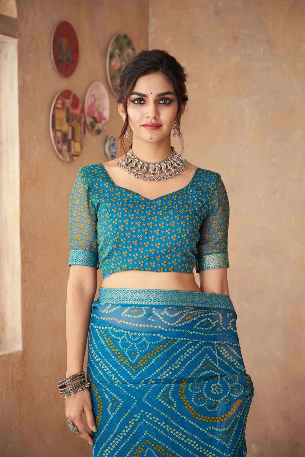 Ruchi Saree Simayaa Vol 18 Chiffon Bandhani Saree