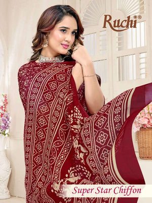 Ruchi Saree Super Star Chiffon Vol 249 Chiffon Saree With Fancy Blouse