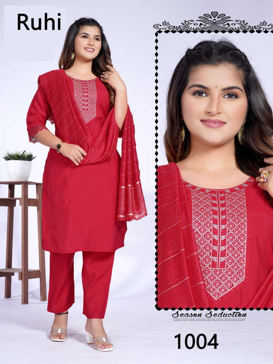 Ruhi 1 Roman Silk Embroidered Kurti Set
