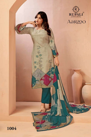Rupali Fashion Aarzoo Viscose Muslin Dress Material - Amrah Wholesale