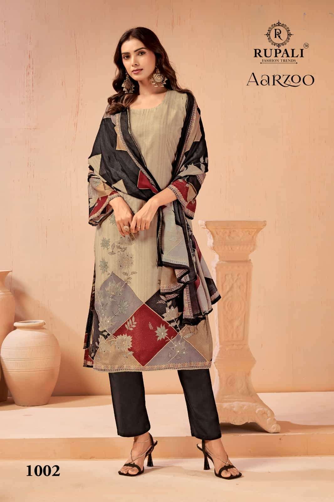 Rupali Fashion Aarzoo Viscose Muslin Dress Material - Amrah Wholesale