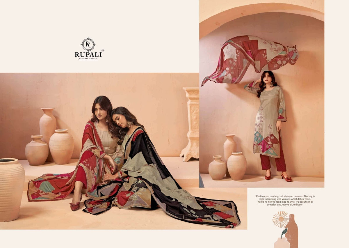 Rupali Fashion Aarzoo Viscose Muslin Dress Material - Amrah Wholesale