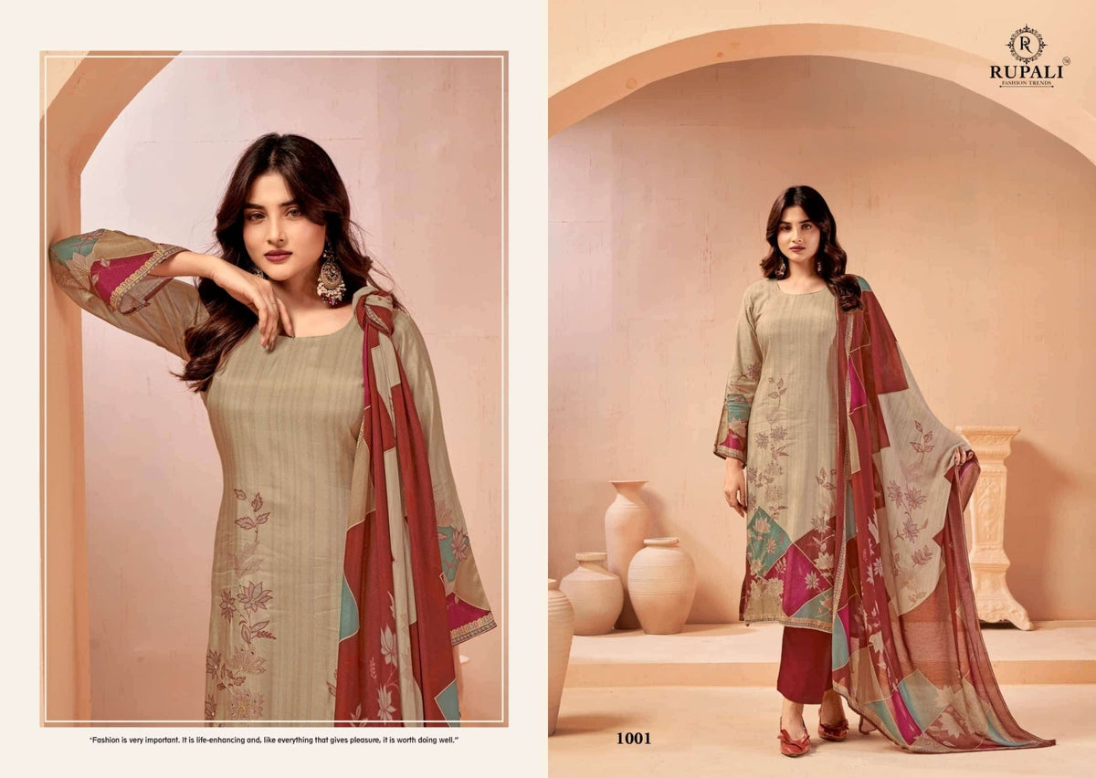 Rupali Fashion Aarzoo Viscose Muslin Dress Material - Amrah Wholesale