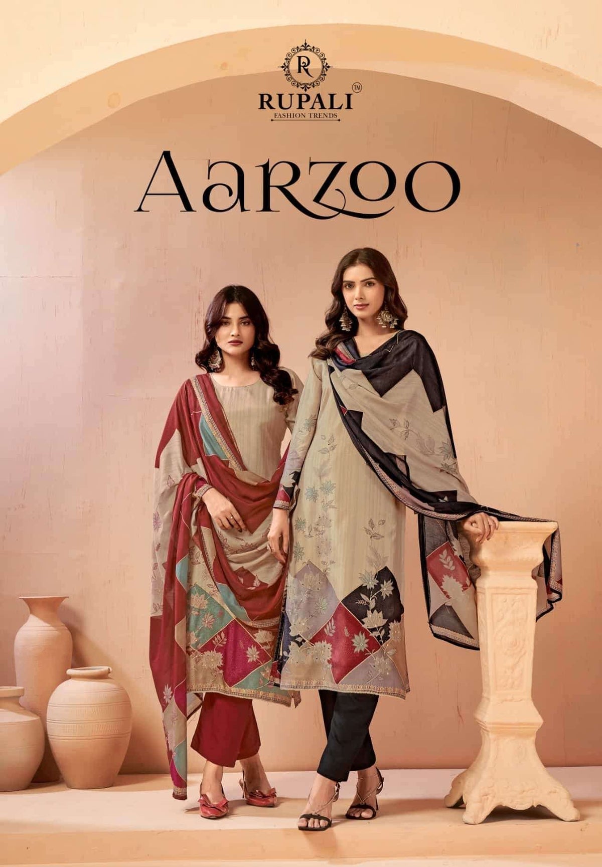 Rupali Fashion Aarzoo Viscose Muslin Dress Material - Amrah Wholesale