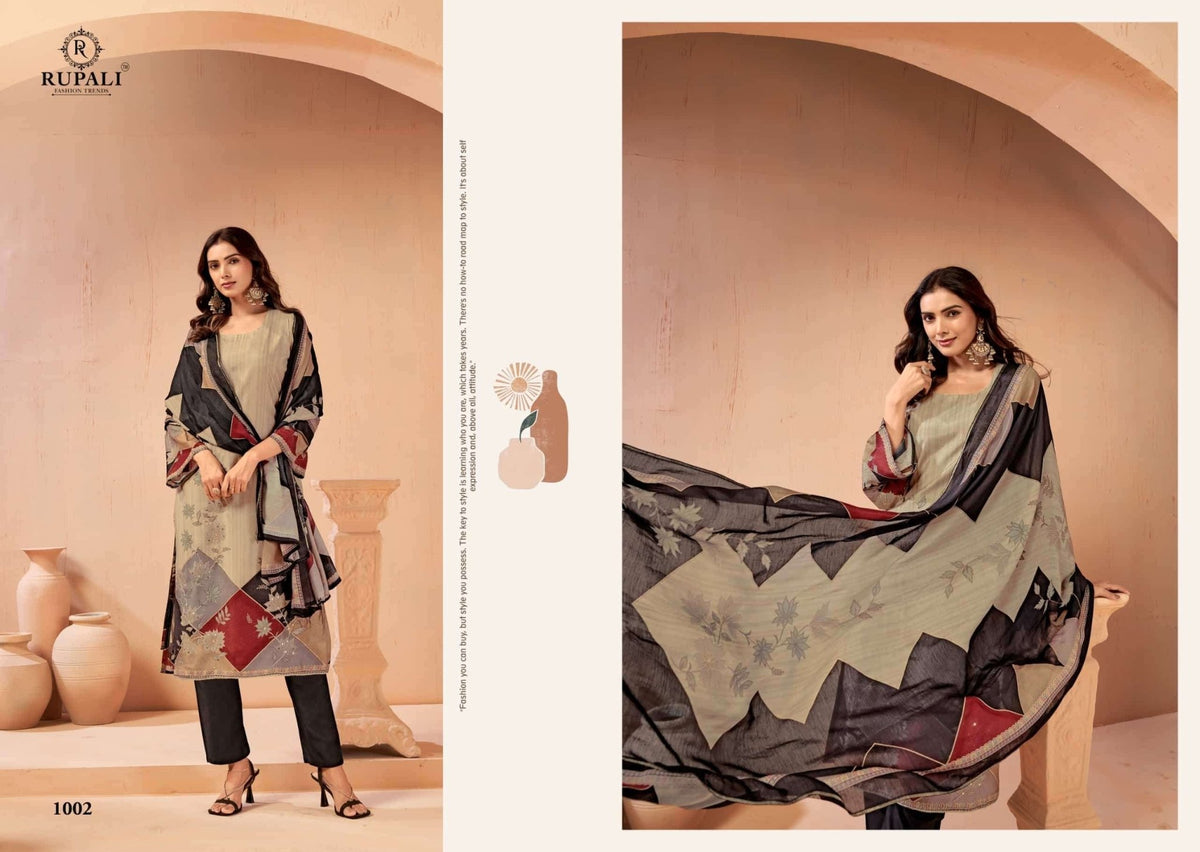 Rupali Fashion Aarzoo Viscose Muslin Dress Material - Amrah Wholesale
