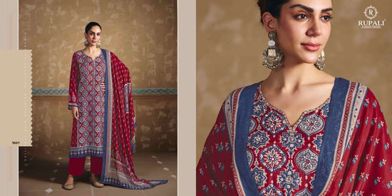 Rupali Fashion Ajrakh Print Muslin Dress Material - Amrah Wholesale