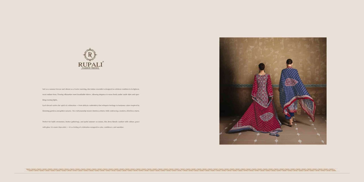 Rupali Fashion Ajrakh Print Muslin Dress Material - Amrah Wholesale