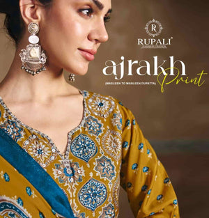 Rupali Fashion Ajrakh Print Muslin Dress Material