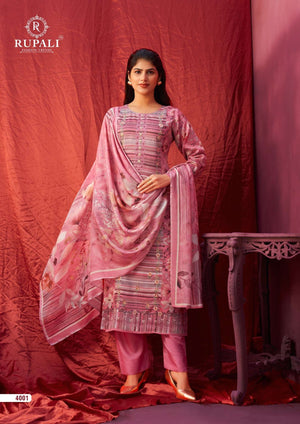Rupali Fashion Alvira Jam Satin Designer Dress Material - Amrah Wholesale