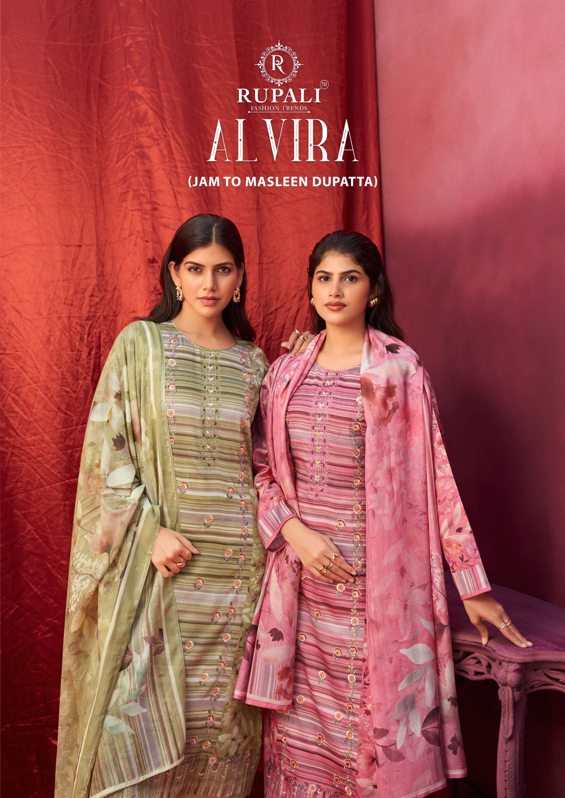 Rupali Fashion Alvira Jam Satin Designer Dress Material