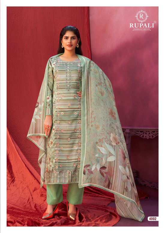 Rupali Fashion Alvira Jam Satin Designer Dress Material