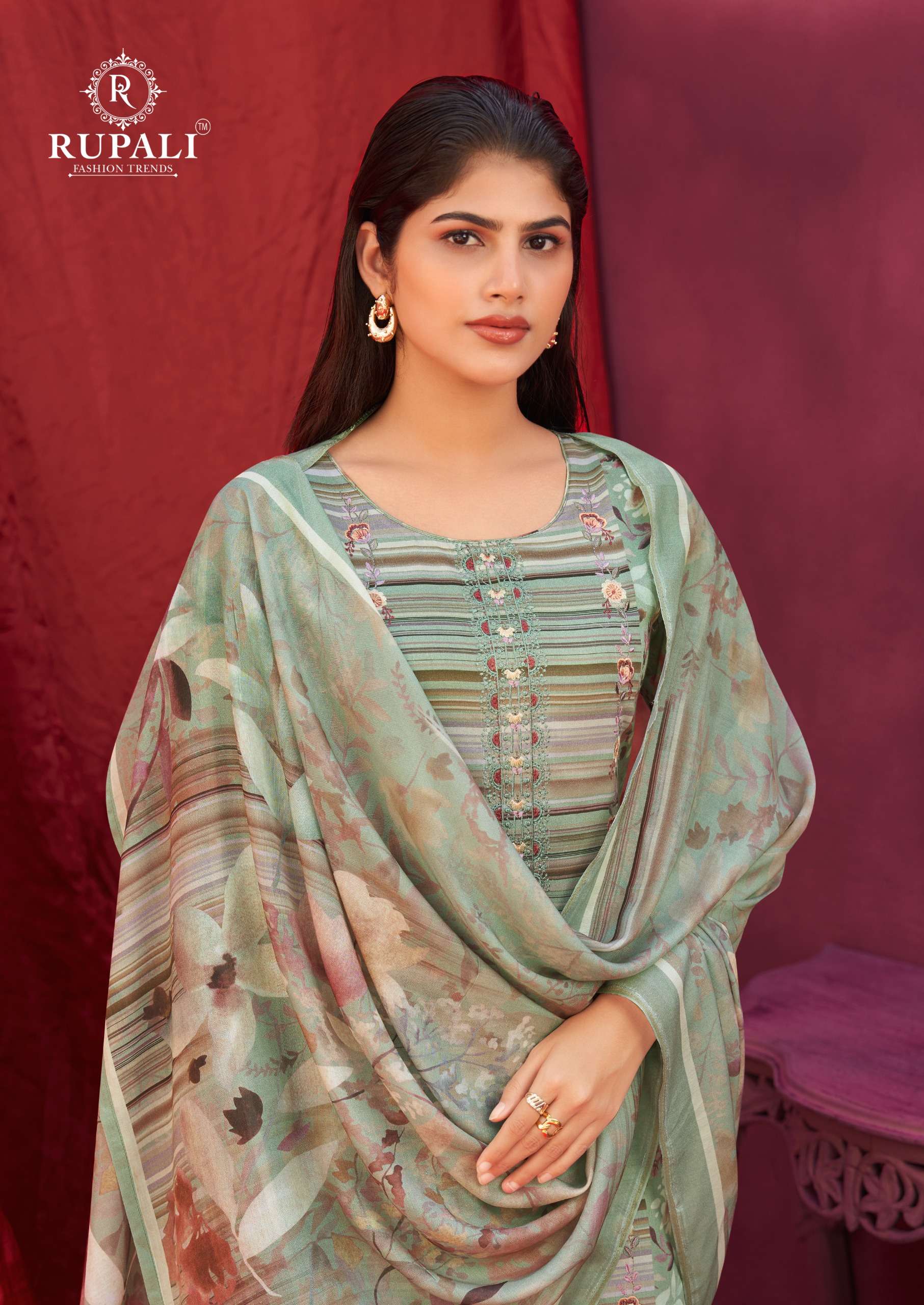 Rupali Fashion Alvira Jam Satin Designer Dress Material